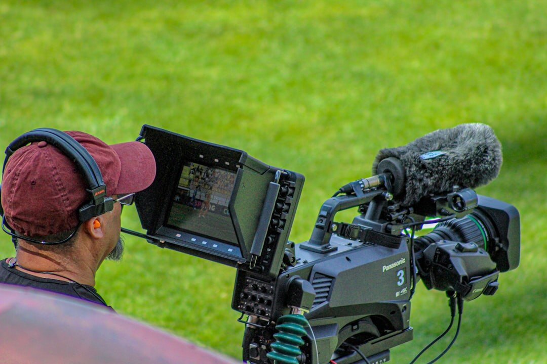 Reporter doing live broadcast from the field