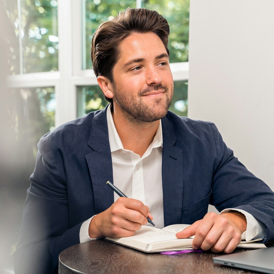 Professional male journalist and trainer portrait